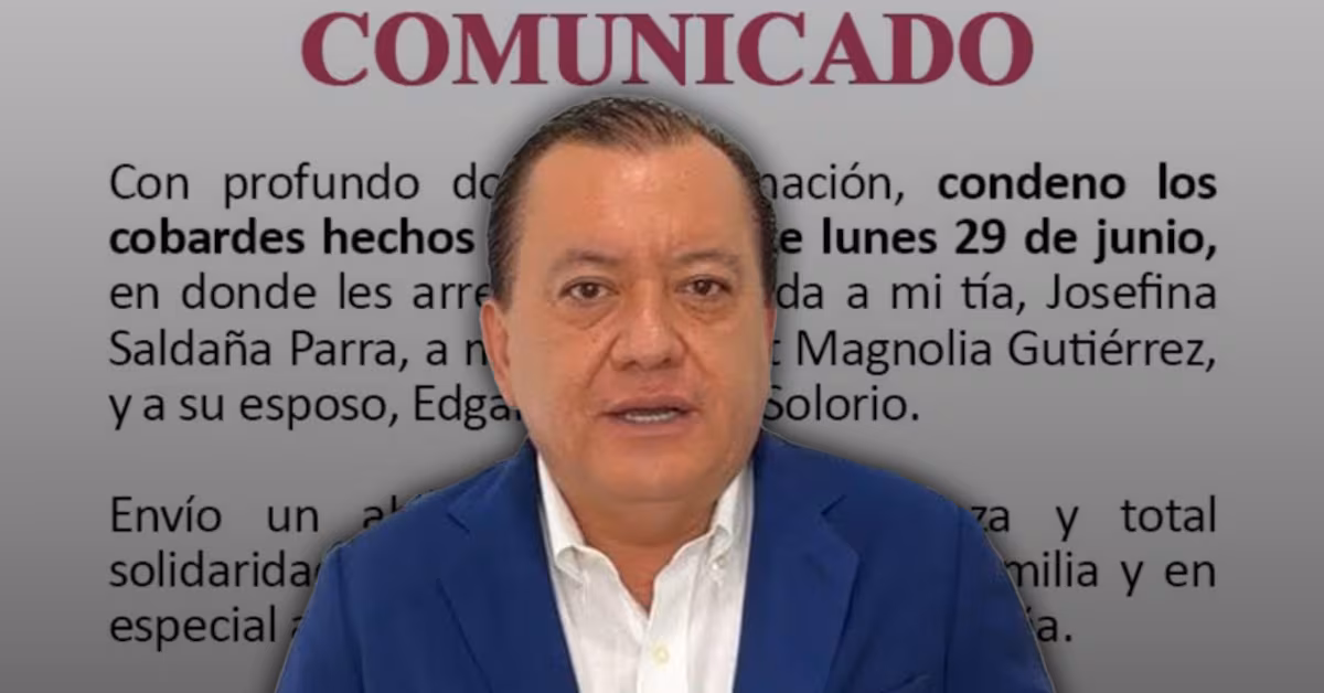 Javier Saldaña rompe el silencio tras el asesinato de tres familiares