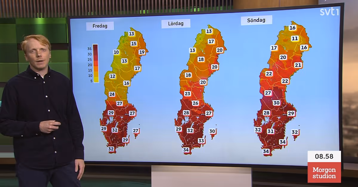 Varmt i södra Sverige – SMHI varnar för temperaturer över 30 grader