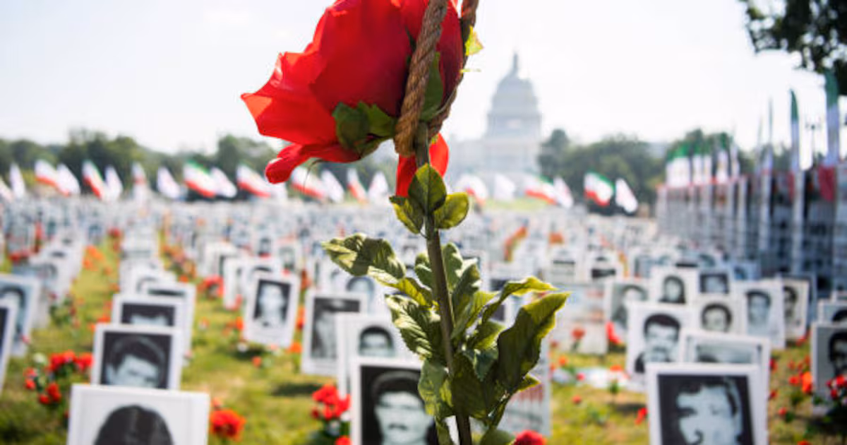 A display in the US to honour those killed over the decades in Iran. Getty Images