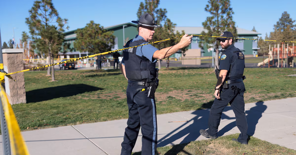 Police secure scene after deadly shooting at Oregon elementary school kills four