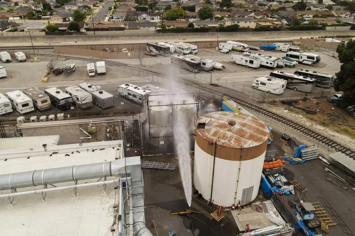 Temperature rising in chemical tank at risk of exploding in California