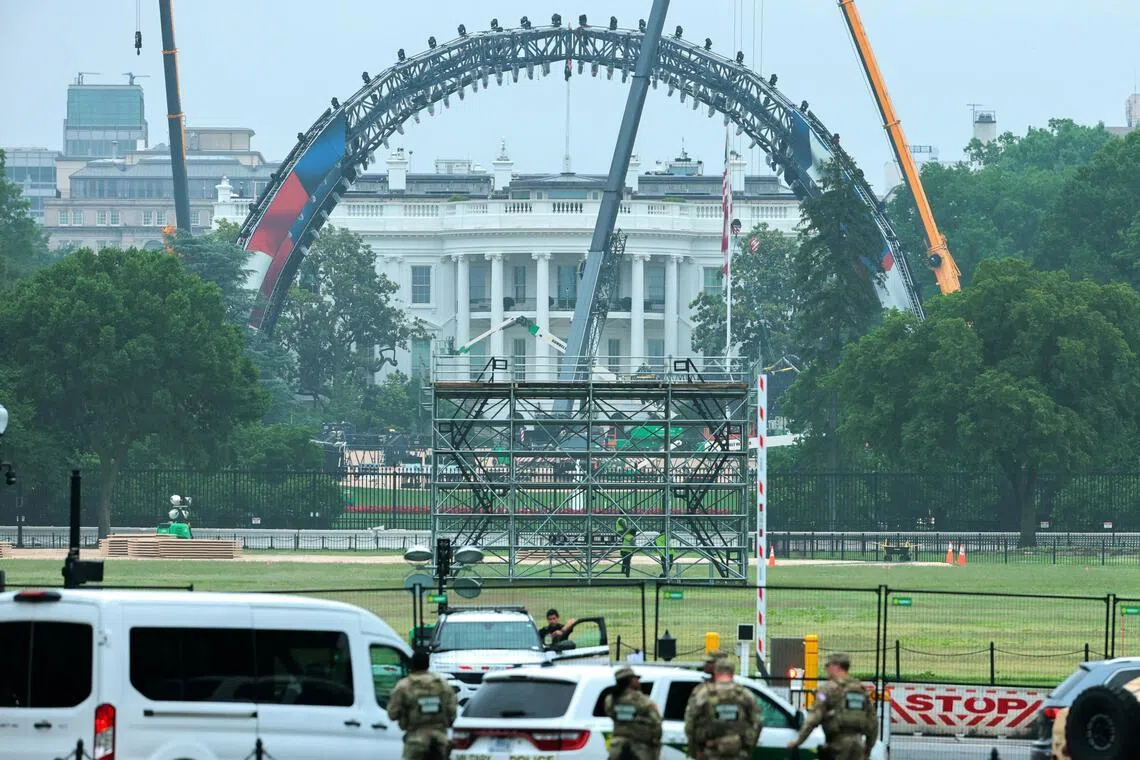 Trump builds giant stage at White House for birthday cage fight