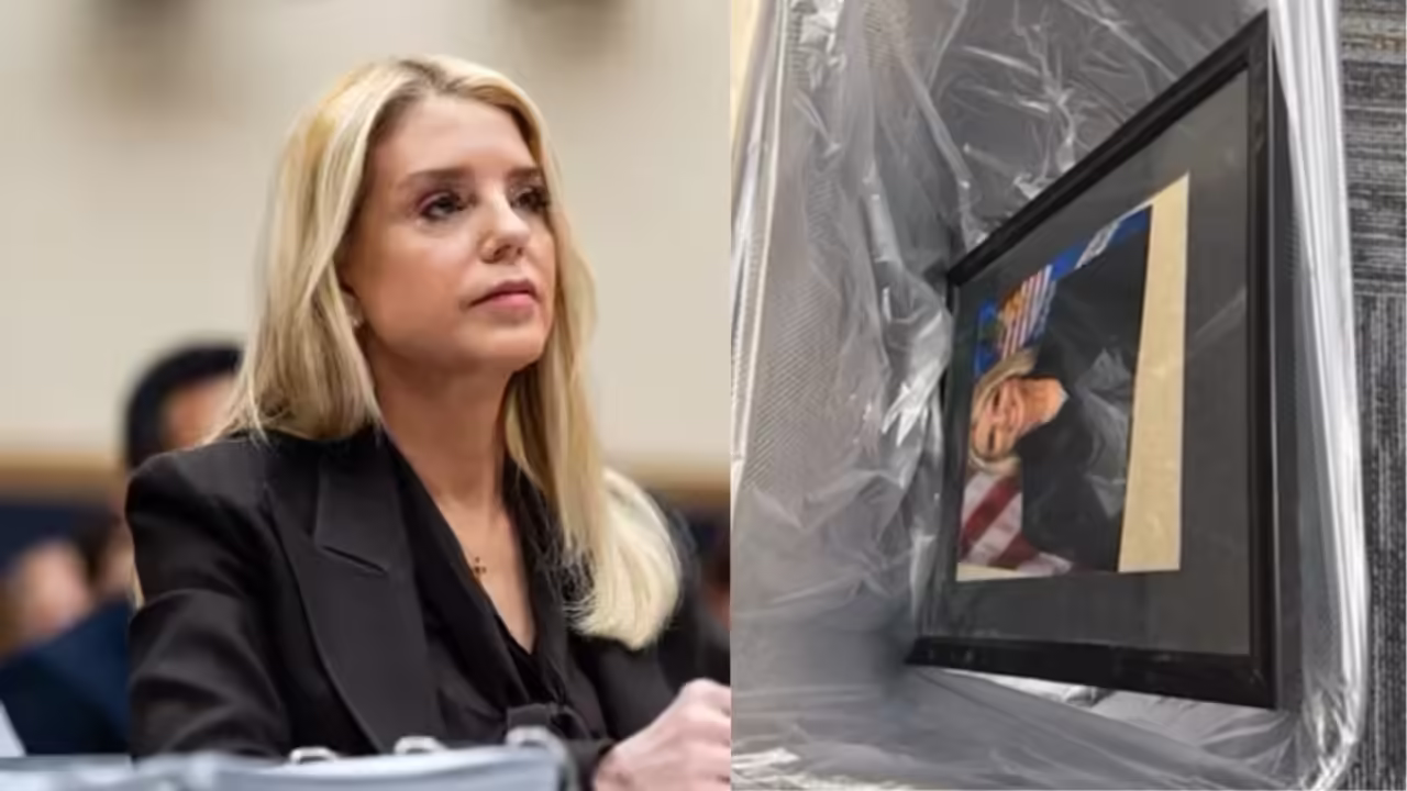 Pam Bondi’s portrait found in trash can a day after Trump axed her as attorney general: Report