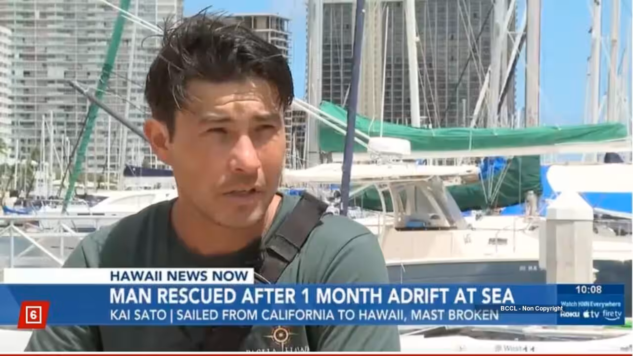 California man survives 30 days adrift in Pacific after mast breaks and phone dies