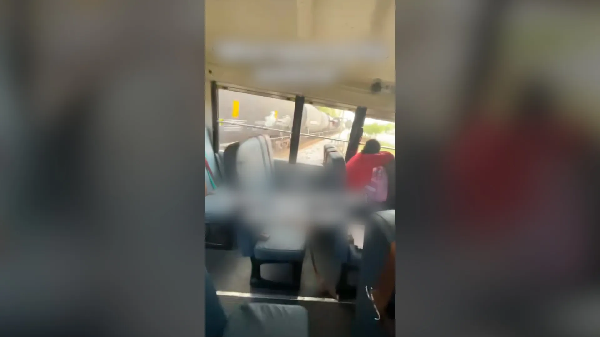 Video shows train clip Florida school bus full of students