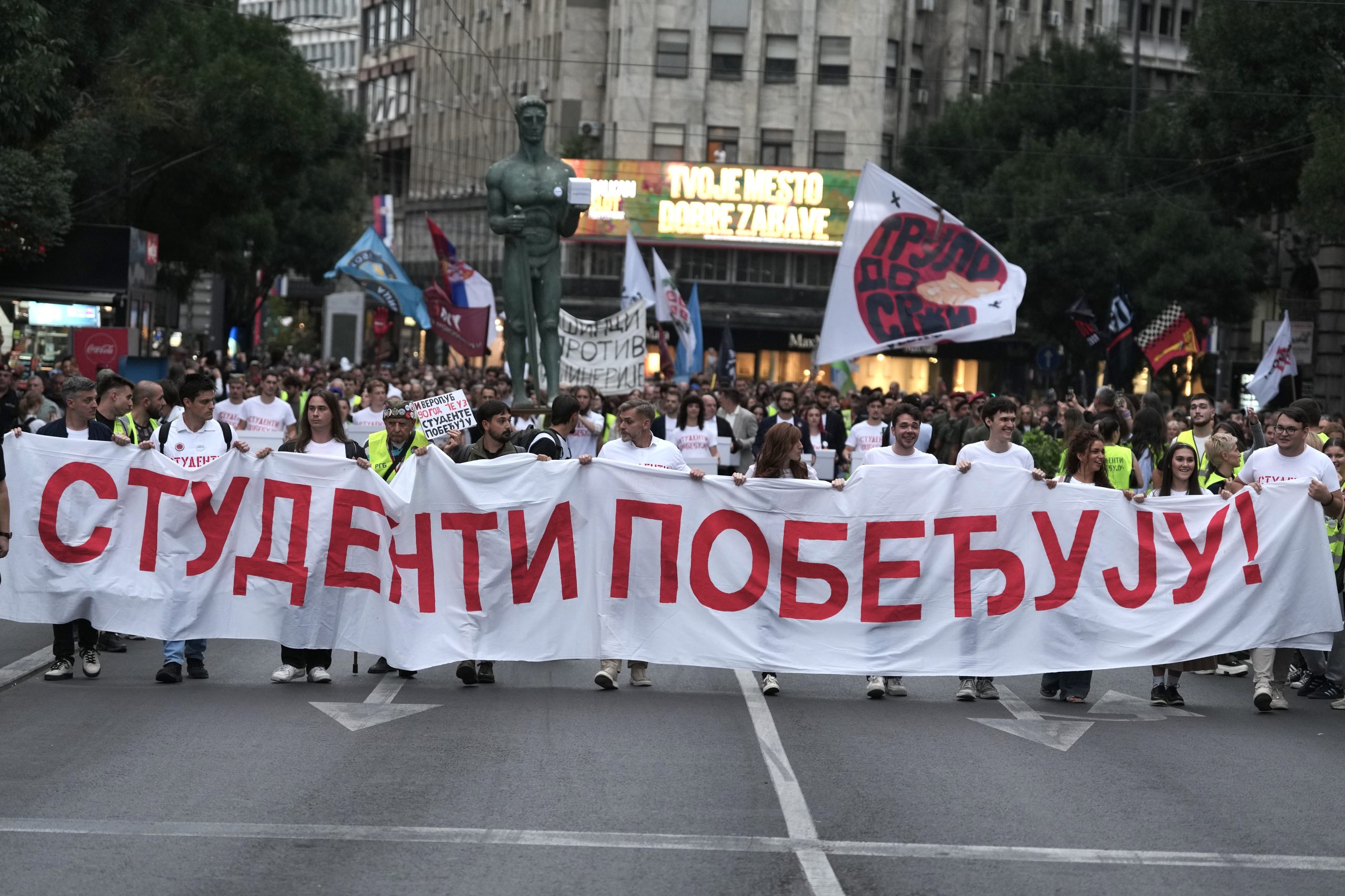 Serbia's protesting youth formally join race challenging Vucic before next month's election