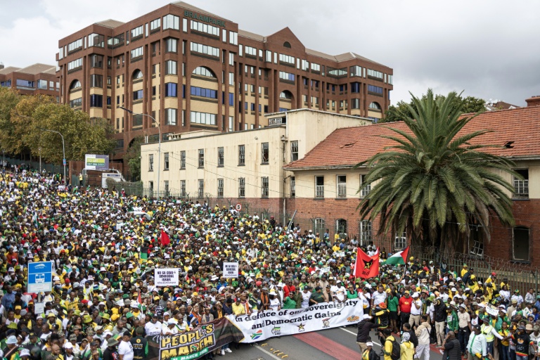 South Africans march for 'sovereignty' after US pressure