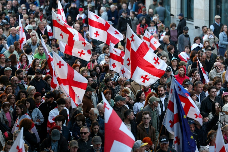 Thousands rally for EU on Georgia independence day