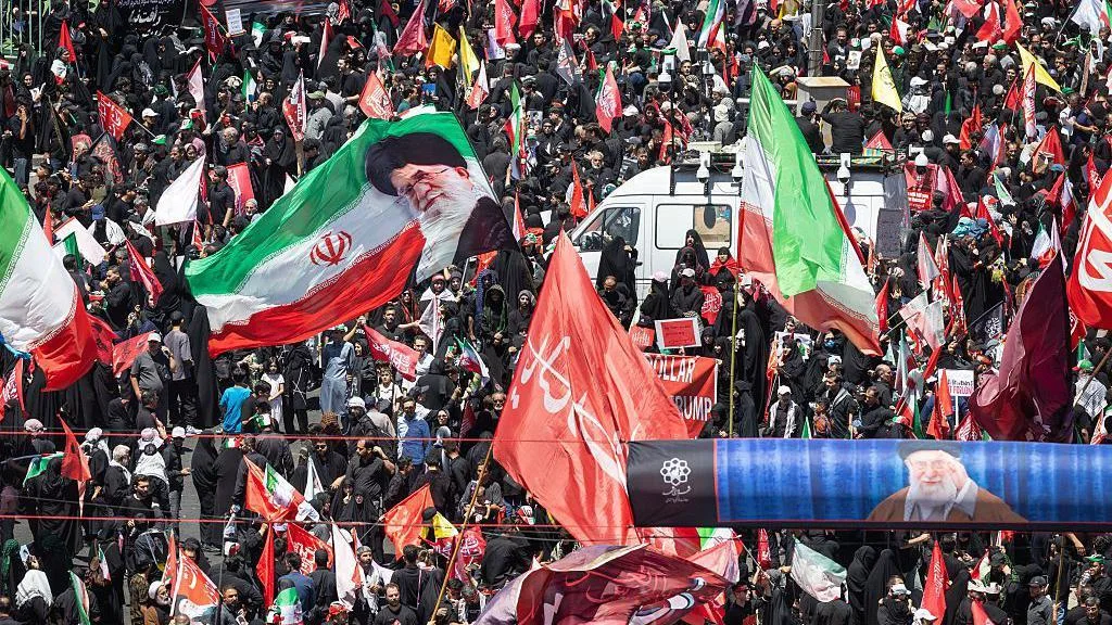 Huge crowds in Mashhad for burial of Iran's late supreme leader