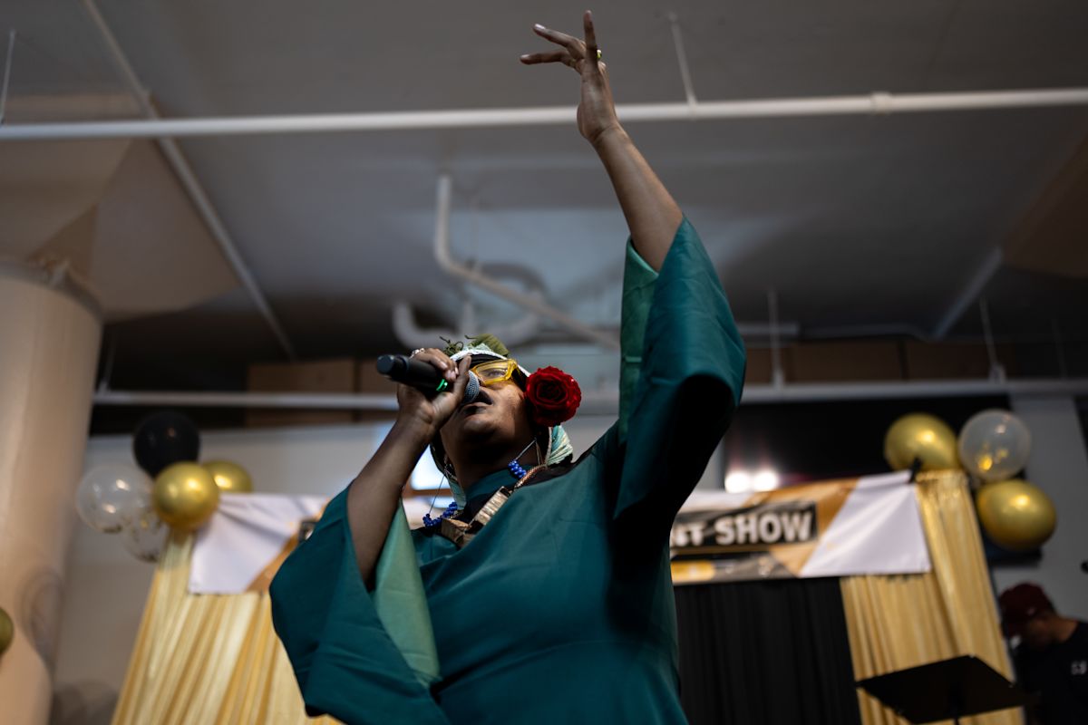 At a talent show on Los Angeles' Skid Row, the performers are all part of the homeless community