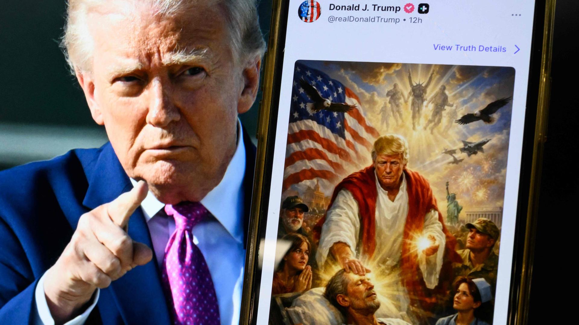 Trump als Jesus? Präsident löscht KI-Bild nach heftiger Kritik