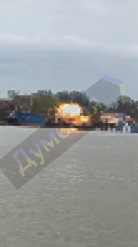 Drones strike fuel vessel in Izmail port, footage released
