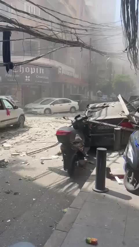 Heavy damage in Beirut's Msaytbeh after Israeli airstrike