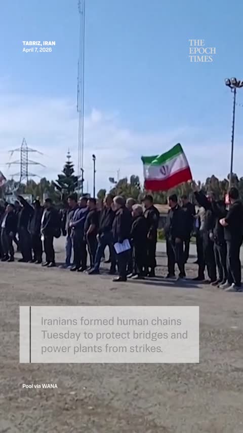 Iranians form human chains near power plants after Trump threats